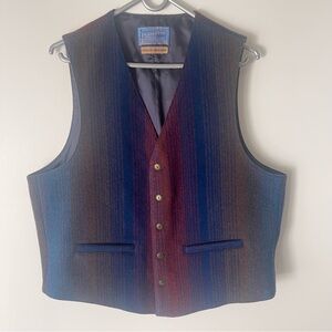 Pendleton Vintage Button Up Wool Vest Western Wear Size 44